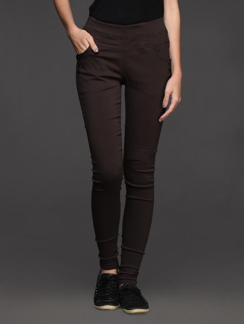 plain cotton blend jeggings  - 1050663 - Very Small Image - 1