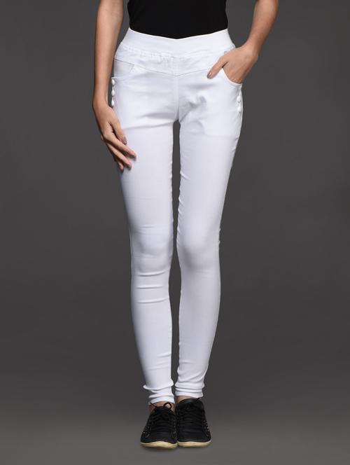 plain cotton blend jeggings - 1050667 - Very Small Image - 1