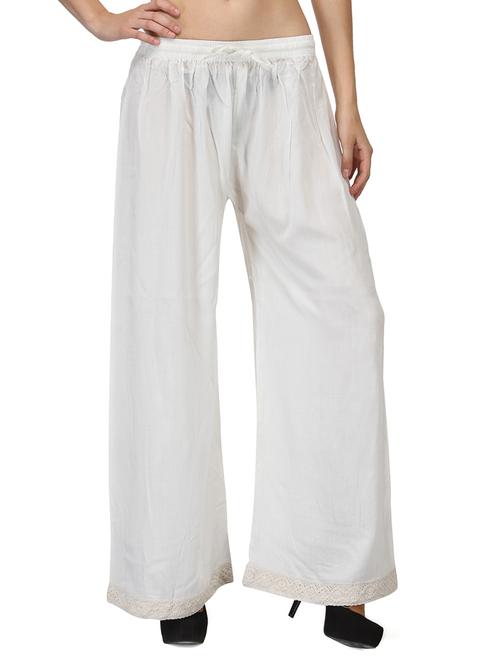 off white rayon palazzos - 10507361 - Very Small Image - 1