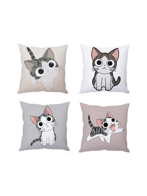 multicolor digitally printed set of 4 cushion covers - 10509434 - Very Small Image - 1
