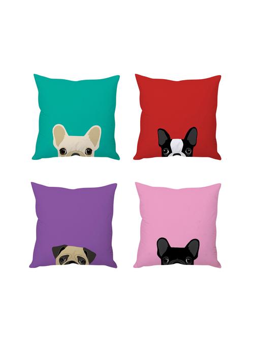 multicolor digitally printed set of 4 cushion covers - 10509455 - Very Small Image - 1