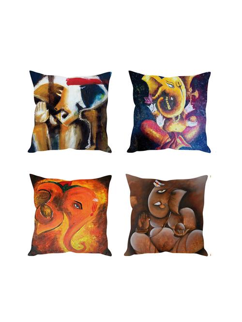 multicolor digitally printed set of 4 cushion covers - 10509462 - Very Small Image - 1