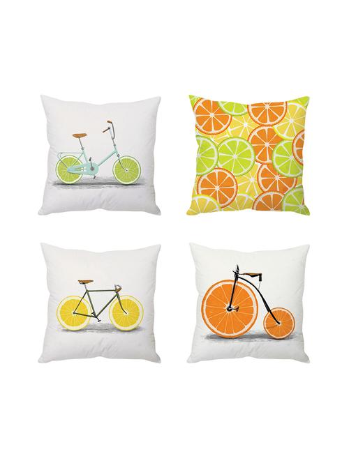 multicolor digitally printed set of 4 cushion covers - 10509470 - Very Small Image - 1