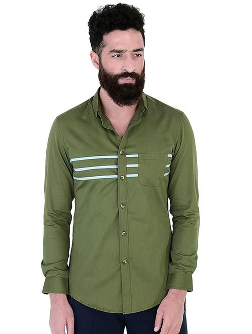 green cotton casual shirt - 10513222 - Very Small Image - 1
