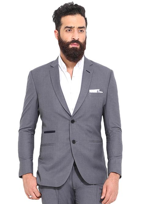 grey cotton formal blazer - 10513702 - Very Small Image - 1