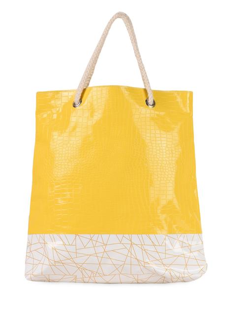 yellow faux leather beach bag - 1051511 - Very Small Image - 1