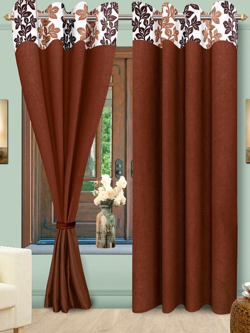 multiple leaves top brown curtain - 1051523 - Very Small Image - 1