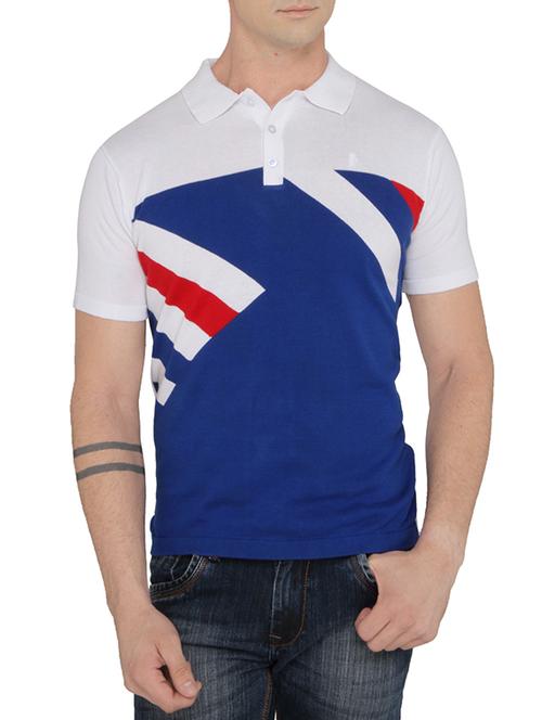 white, blue cotton tshirt - 10522411 - Very Small Image - 1