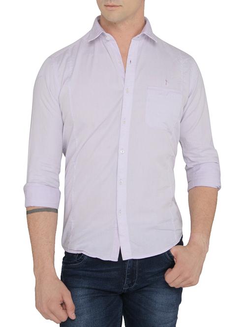 purple cotton casual shirt - 10522431 - Very Small Image - 1