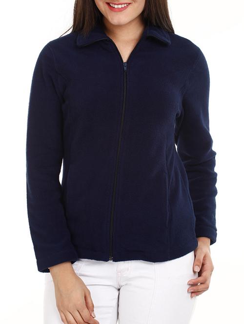 navy blue polar fleece zipper jacket - 1052263 - Very Small Image - 1