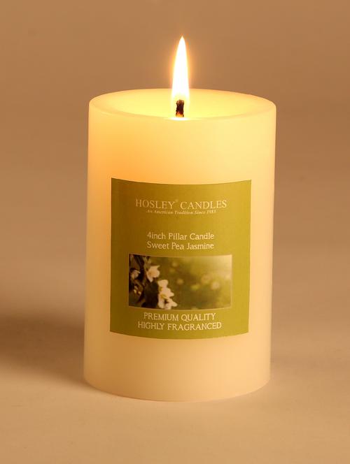 sweet pea jasmine  scented  pillar candle - 1052506 - Very Small Image - 1