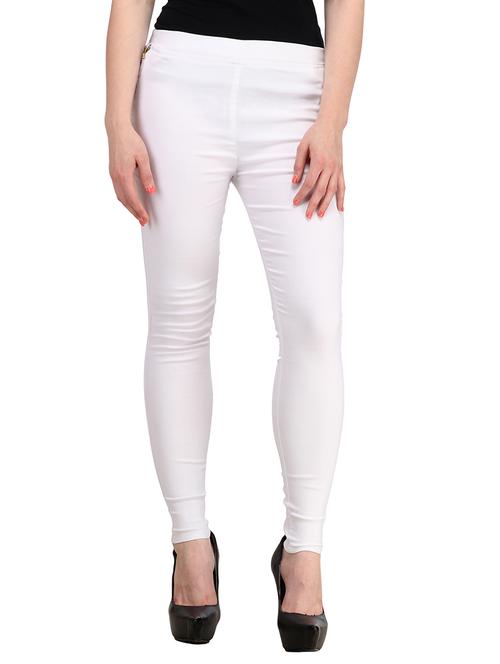 white polyester jeggings - 10525658 - Very Small Image - 1