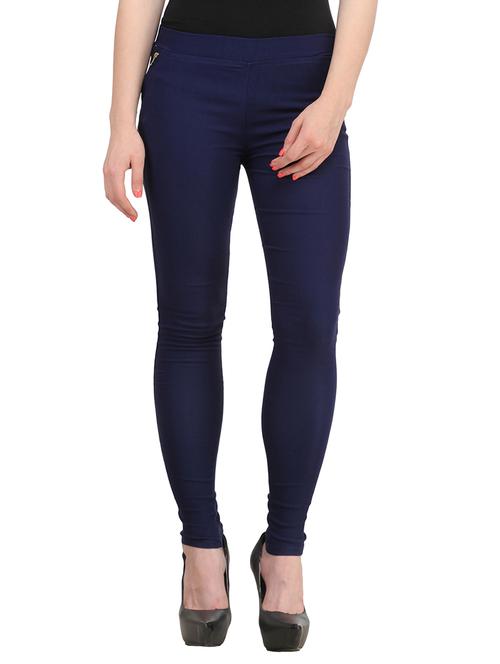 navy blue polyester jeggings - 10525669 - Very Small Image - 1