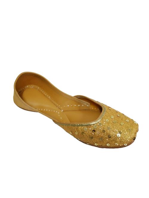 gold leatherette sequined juttis - 10526276 - Very Small Image - 1