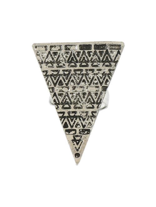 silver triangular embossed ring - 1053474 - Very Small Image - 1