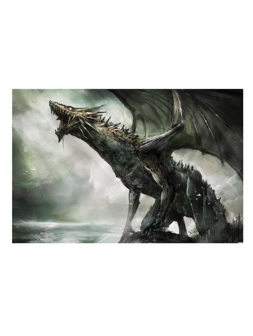 ancient dragon grey poster - 10539709 - Very Small Image - 1