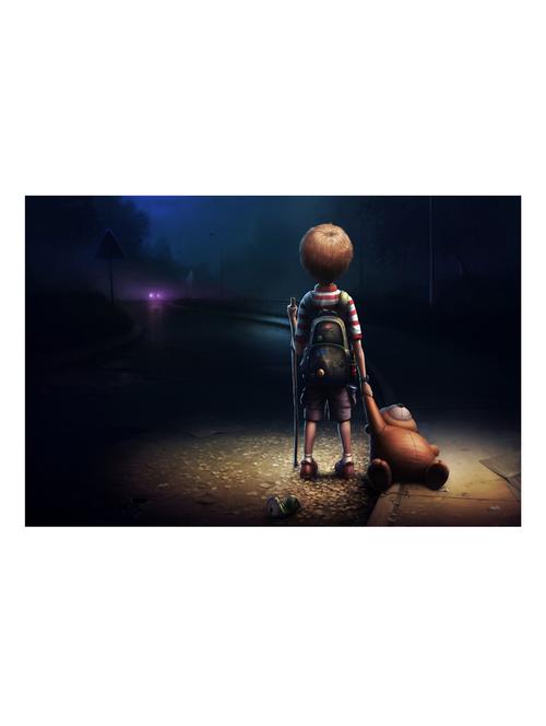 lonely kid on road poster - 10539741 - Very Small Image - 1