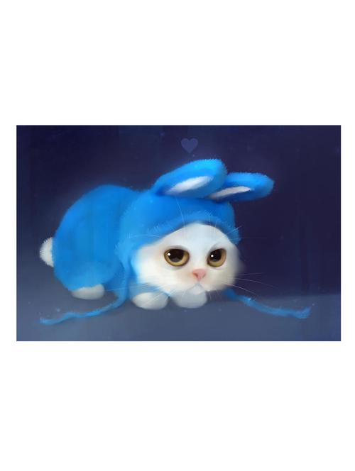 cute rabbit art poster - 10539986 - Very Small Image - 1