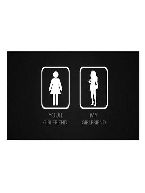 your girlfriend and my girlfriend funny poster - 10540070 - Very Small Image - 1