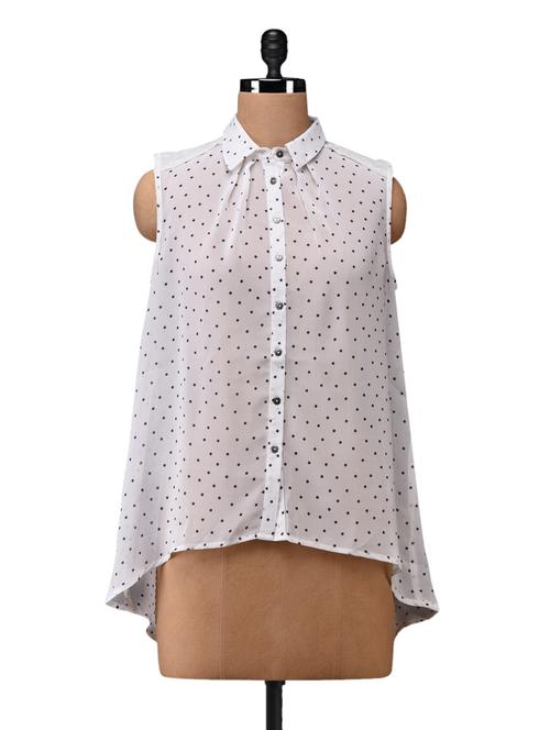 swiss dot printed polyester shirt - 1054163 - Very Small Image - 1