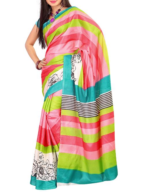 multi colored art silk saree - 10541928 - Very Small Image - 1