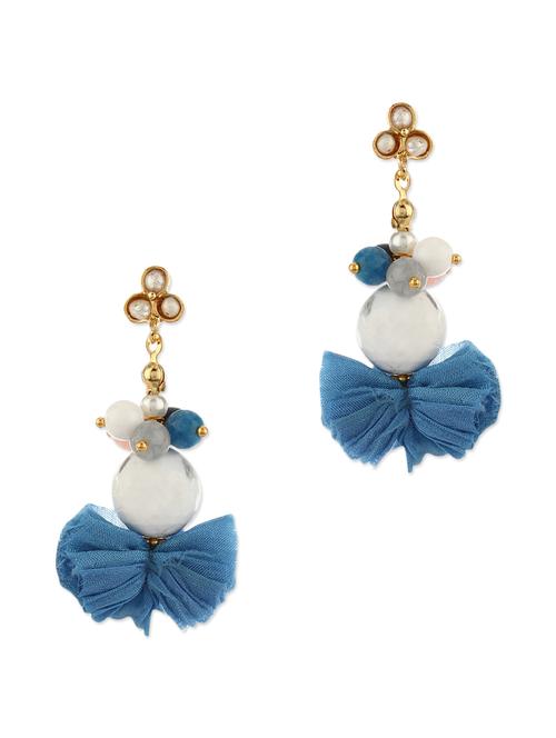 whirling dervish dangling  agate blue earrings - 10543334 - Very Small Image - 1
