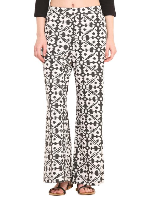 white, black viscose palazzos - 10546338 - Very Small Image - 1