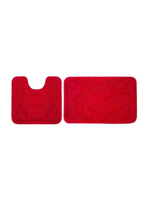 lushomes ultra soft cotton rasberry large bath mat set (1 pc bathmat + 1 pc contour) - 10549621 - Very Small Image - 1