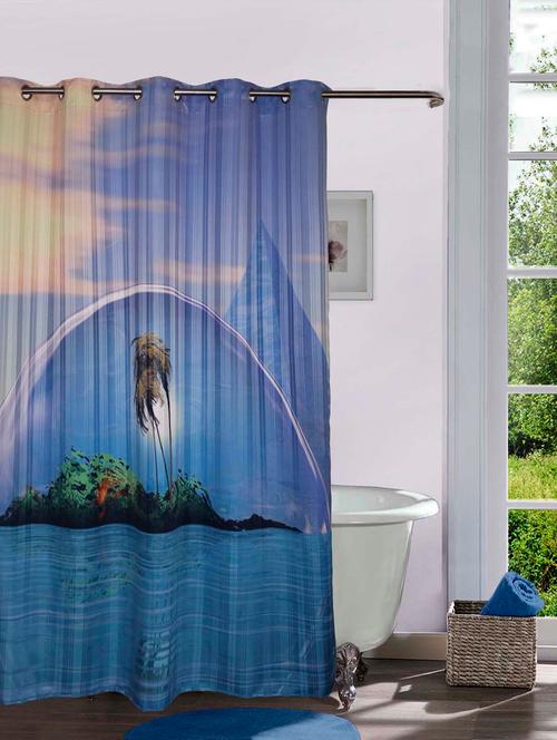 lushomes digitally printed island shower curtain with 10 eyelets - 10550677 - Very Small Image - 1