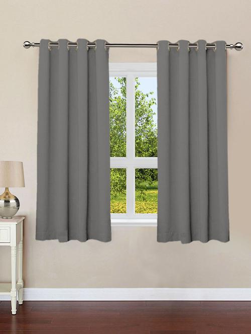 lushomes sedona sage plain cotton curtains with 8 eyelets & plain tiebacks for windows - 10550827 - Very Small Image - 1
