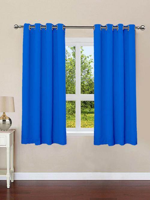lushomes sky diver plain cotton curtains with 8 eyelets & plain tiebacks for windows - 10550828 - Very Small Image - 1