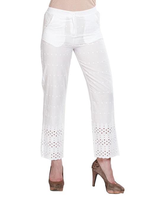 white cotton palazzos - 10551083 - Very Small Image - 1