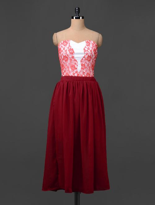 red lacy strapless dress - 1055164 - Very Small Image - 1