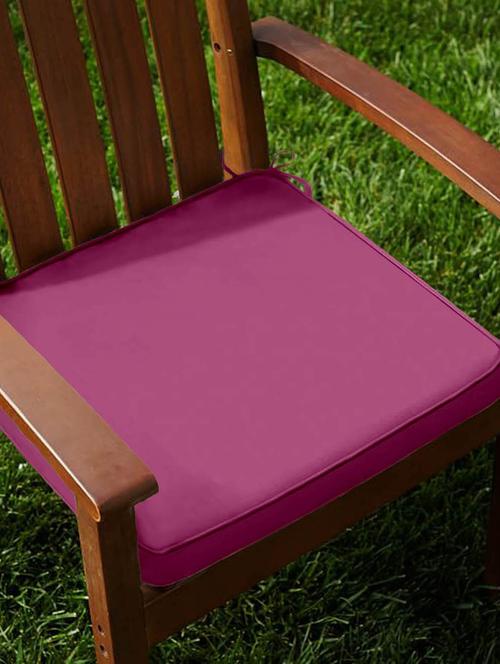 lushomes cotton half panama  bordeaux chair pads with 4 strings and foam filling (2 pcs) - 10551845 - Very Small Image - 1