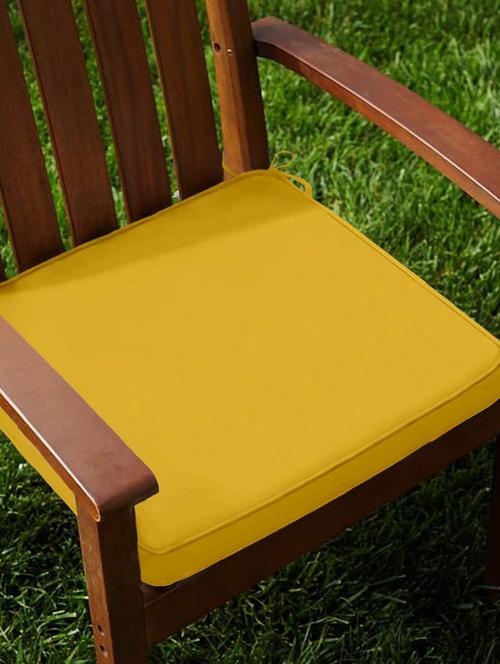 lushomes cotton half panama lemon chrome chair pads with 4 strings and foam filling (2 pcs) - 10551848 - Very Small Image - 1
