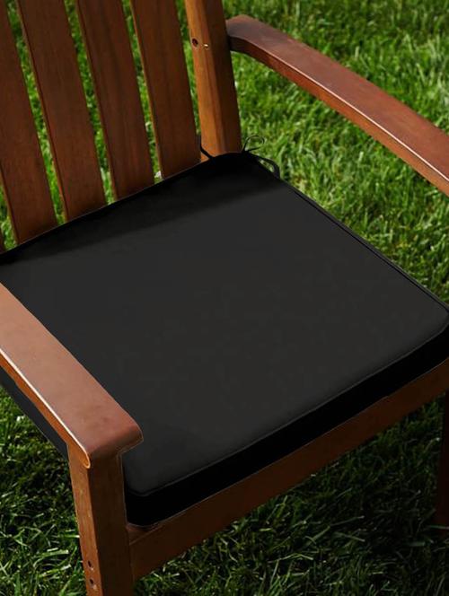 lushomes cotton half panama pirate black chair pads with 4 strings and foam filling (2 pcs) - 10551850 - Very Small Image - 1