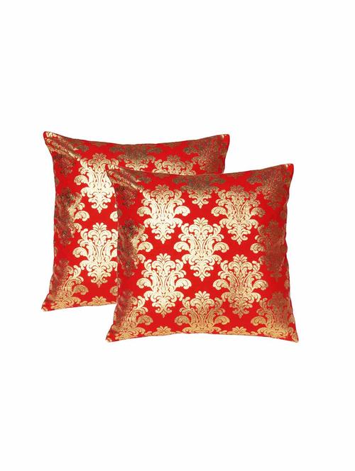 lushomes red cushion covers with gold foil print (pack of 2) - 10551900 - Very Small Image - 1
