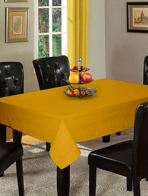 yellow cotton 6 seater table cloth - 10552064 - Very Small Image - 1