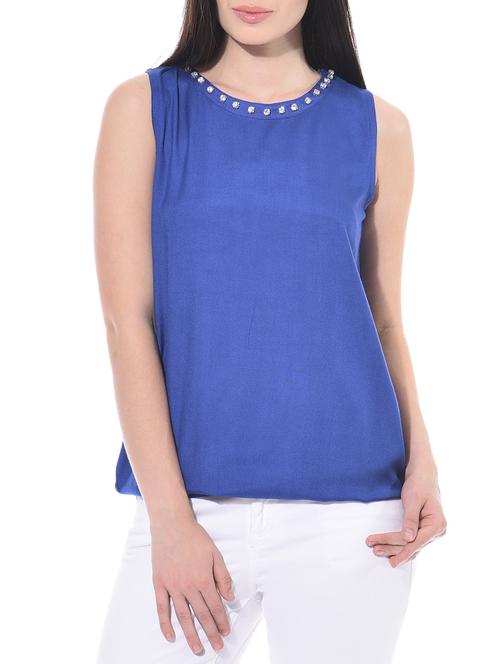royal blue balloon top with dimond neck - 10553372 - Very Small Image - 1