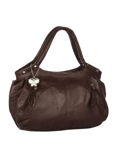 brown leatherette handbag with tasseled zipper - 1055661 - Very Small Image - 1