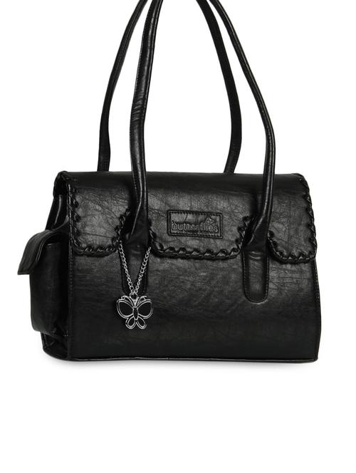 black plain solid leatherette hand bag - 1055667 - Very Small Image - 1