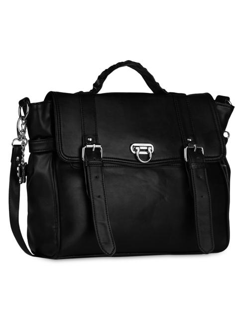 black plain solid leatherette hand bag - 1055672 - Very Small Image - 1