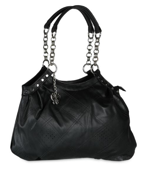 black plain solid leatherette hand bag - 1055683 - Very Small Image - 1