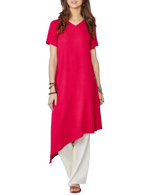 hot pink kurta - 10560047 - Very Small Image - 1