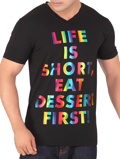 black cotton t-shirt - 10561263 - Very Small Image - 1