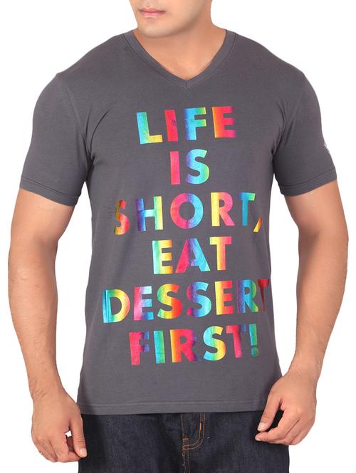 grey cotton tshirt - 10561264 - Very Small Image - 1