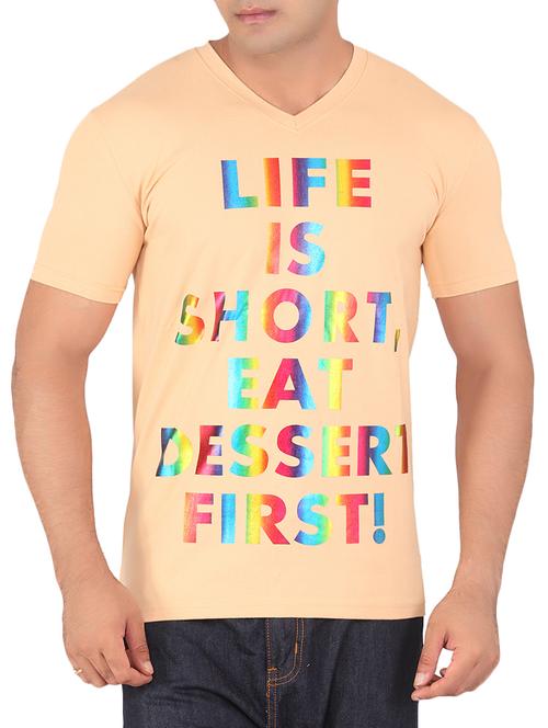 peach cotton tshirt - 10561265 - Very Small Image - 1