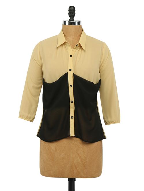 colour block georgette shirt - 1056134 - Very Small Image - 1