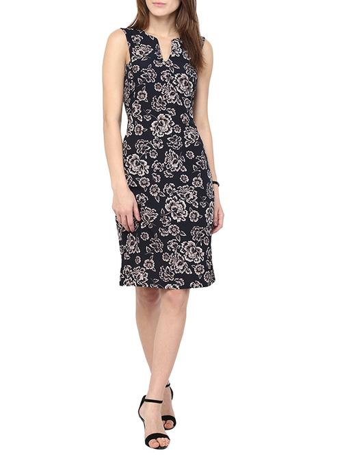 navy crepe dress - 10570561 - Very Small Image - 1