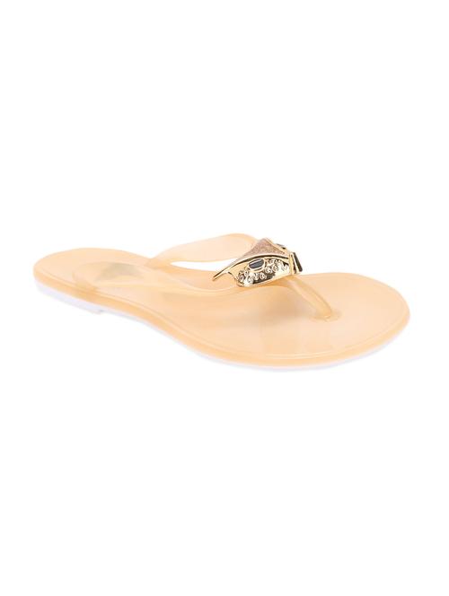 beige embellished rubber flat sandals - 1057550 - Very Small Image - 1